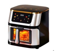 Friteuse sans Huile - 12L 2800W - Technologie Air Cyclonic - Menu Intelligent - Fenêtre Visuelle - Écran Tactile - Acier Inox -