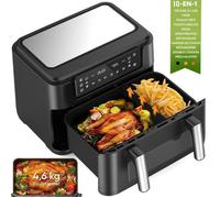 Friteuse sans Huile 12L - Panier Flexible - Écran LED - Cuisson 360° Sans Huile - 10 Programmes - Fenêtre transparente - Air fryer