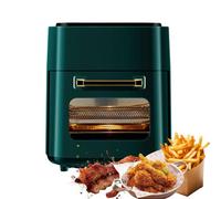 Friteuse sans Huile 15L, Avec Fenêtre Visible Air Fryer 1400W Panneau tactile LED Friteuse à Air Chaud, 6 Fonctions, Contrôle du thermostat réglable (Vert)