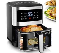 Friteuse Sans Huile 1900W 8.8L，Air fryer 8 en 1,jusqu'à 90% de matières grasses en moins,Fenêtre Visible,écran tactile, noir