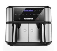 Friteuse Sans Huile 2 Tiroirs - XXL 9L Airfryer 2600W - Friteuse à Air Double Tiroir - 8 Programmes - 2x4,5L, Recette