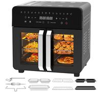 Friteuse Sans Huile 23L Dual Zone avec Cloison amovible, ,2200W, 15 en 1, Écran Tactile, Recettes
