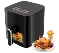 Friteuse sans huile 4.5L, Noir | 8 programmes de menu, Température réglable 60-200°C，1200W