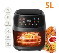 Friteuse Sans Huile 5L 1400W Écran LED Tactile Fenêtre Transparente 8 Programmes Sans BPA Mémoire
