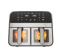 Friteuse Sans Huile 9L STANEW,Air Fryer Dual Zone avec Fentre de Visualisation,8 Programmes de Cuisson- cran Tactil -Noir