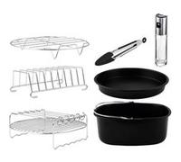 Cecotec Kit d'accessoires pour friteuse sans huile de 5 à 6,5 L Pack d'accessoires Cecofry. 8 accessoires, revêtement antiadhésif, passe au lave-vaisselle, sans BPA.