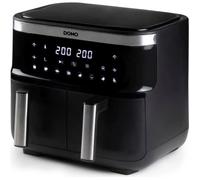 DOMO DO537FR Friteuse à air chaud 8 l protection contre la surchauffe, fonction minuteur, avec écran, revêtement anti-adhésif noir
