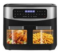 Friteuse sans Huile Dual Zone 12L Friteuse à Air Chaud 10 Programmes, 2 Tiroirs 2600W