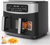 Friteuse sans huile,Friteuse à air 10L,air fryer avec l'écran LED tactile,2600W,12 programmes prédéfinis,Cuisiner personnalisé,Multiple Fonction