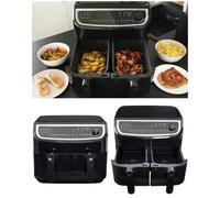 Friteuse sans huile - GASTRONOMA - Double Numérique-Marmiton - 9 L (2x4,5 L) - 2400 W - Écran tactile