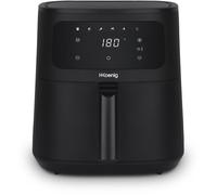 H.Koenig Friteuse sans Huile Airfryer FRY840, Capacité 4L, Jusqu'à 6 personnes, Reglable 80-200°C, 5 Modes de Cuisson, Minuteur 60min, 5 Programmes, Ecran Tactile, Noire