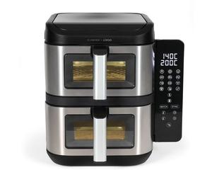 Friteuse sans huile LIVOO x Marmiton DOC344CO double cuve 11 L 2800 W 12 programmes SYNC/MATCH écran tactile rabattable Noir