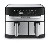 Moulinex Dual Easy Fry EZ905D20 friteuse Double 8,3 L Autonome 2450 W Friteuse d’air chaud Noir, Acier inoxydable