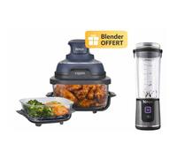 Friteuse sans huile portable - NINJA - CRISPI - 1,4L et 3,8L - 4 programmes - 1700W - Bleu + Blender portable Blast noir offert