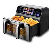 Friteuse sans huile Sinaopus 802 - Airfryer à double cuve avec écran couleur - Capacité 9L - 10 Programmes de Cuisson - 2200W