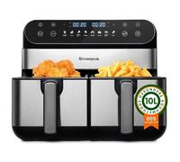 Friteuse sans Huile Sinaopus 920 - Airfryer à Double Cuve 10L avec Écran Tactile - 8 Programmes - 2400W - Cuisson Rapide et Saine