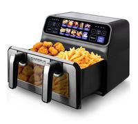 Friteuse sans Huile SINOPUS 12L - Double Panier, Fenêtre Transparente, Cuisson 360°, 10 Programmes, LED - Air Fryer Grande Capacité