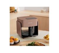 AIR FRYER STUDIO CRYSTAL - Friteuse À Air En Verre 4,2 L Avec Cuiseur Vapeur En Option Moka & Sans Vapeur