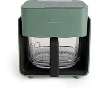 CREATE Friteuse à air STUDIO CRYSTAL – Verre 4,2 L, Cuiseur vapeur en option – Sauge