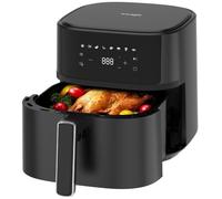Iceagle Friteuse sans Huile XL 6,5L Friteuse à Air Chaud Air Fryer 1700W, 8 Programmes Noir