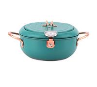 Friteuse Tempura - Poêle à frire avec thermomètre Poêle à frire japonaise en acier inoxydable avec égouttoir à huile pour cuisinière à induction Vert foncé