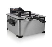 Friteuse Tristar - 1 grand panier et 2 petits paniers - Thermostat réglable - Zone froide - Pièces lavables au lave-vaisselle - 5 L - 2000 W - FR-6949