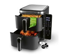 GOURMETmaxx Friteuse à air chaud FryUp verticale double chambre 10L écran tactile rabattable