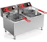 Friteuses, Friteuse commerciale 12L x 2 grandes friteuses électriques à double réservoir avec panier friteuse électrique de comptoir for Restaurant(24L)