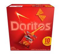 Frito-Lay Doritos Tortilla Chips, Nacho Cheese, 1oz Bags (10 Pack)