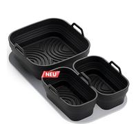 FRITTI Moules en Silicone pour Friteuse à Air - Réutilisables, Antiadhésifs et Résistants à la Chaleur - Accessoires Carrés pour Airfryer pour une Cuisson Saine et un Nettoyage Facile | Lot de 2
