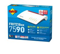 AVM Fritz!Box 7590 routeur sans Fil Gigabit Ethernet Bi-Bande (2,4 GHz / 5 GHz) 3G 4G Gris, Rouge, Blanc