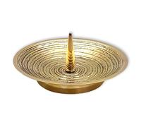 FRITZ COX Bougeoir en spirale - Bougeoir avec rainures - Pour communion, baptême ou mariage - Bougeoir avec mandrin - Pour bougies jusqu'à 7,5 cm de diamètre - En laiton - 12 cm - Couleur argent