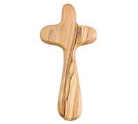 Fritz Cox Croix en Bois d'Olivier Sur Carte Cadeau - Petite Croix de Mort - Fabriquée à la Main - Beau Grain (9 cm)