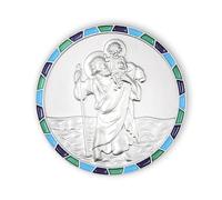 Fritz Cox Médaille moderne autoadhésive de Saint Christophe avec bordure mosaïque