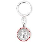 Fritz Cox® Porte-clés Saint Christophe - Patronne des voyageurs et porte-bonheur - rouge