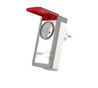 FRITZ!DECT 210 | Prise domotique | Contrôlable pour économiser de l'énergie | Protégée contre les projections d'eau (IP 44) pour une utilisation extérieure | Version internationale