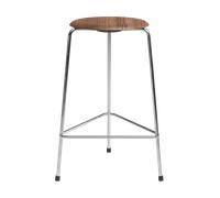 Fritz Hansen High Dot counter stool 3 pieds Noyer-chrome