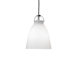Fritz Hansen Suspension Caravaggio 1 Opaline blanche-câble textile gris