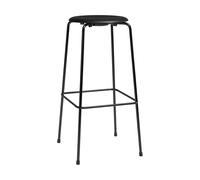 Fritz Hansen Tabouret de bar High Dot Essential cuir noir-acier noir