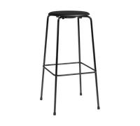 Fritz Hansen High Dot Tabouret de Bar H76 4 Pieds Noir/ Cuir Noir