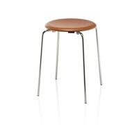 Fritz Hansen Tabouret en cuir Dot Wild leather walnut