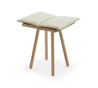 Fritz Hansen Tabouret Georg Lin. chêne non traité. in oussin en lin