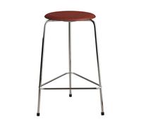 Fritz Hansen Tabouret haut en cuir Dot Chestnut