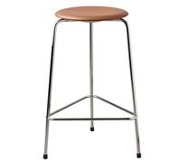 Fritz Hansen Tabouret haut en cuir Dot Wild leather walnut