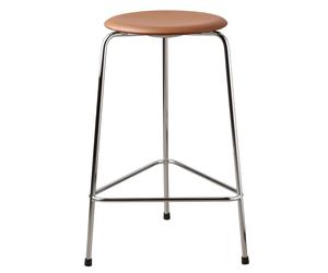 Fritz Hansen Tabouret haut en cuir Dot Wild leather walnut