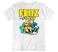 Fritz The Cat Tee Retro Adult Cartoon Fan T Shirt WhiteLarge