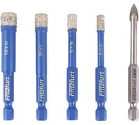 FRITZFURT 1191-3141 Jeu de forets diamantés 5 pièces 5 mm, 6 mm, 8 mm, 10 mm Longueur totale 140 mm 1 set