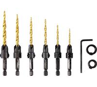 FRITZFURT 2800-6105 Jeu de mèches à bois plates 8 pièces 4 mm, 6 mm, 8 mm, 10 mm, 12 mm, 14 mm Longueur totale 190 mm tige