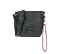 Fritzi aus Preussen Fritzi03N Vintage Black Idol Crossbody Sac bandoulière similicuir Femme Sac à bandoulière Festival Ville vegan pendentif amovible effet vintage lavé 22,5 x 20,5 x 8,5 cm, Noir