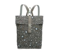 Fritzi Izzy03 Canvas Leo Jungle Rucksack Sac à dos mélange coton Femme Rucksack Ville vegan bretelles réglables imprimé léopard 40 x 30,5 x 18 cm, Vert